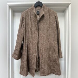 Eileen Fisher Brown wool jacket silk lined size small